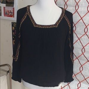 Super Dry Black Long Sleeve with Bead Embroidery